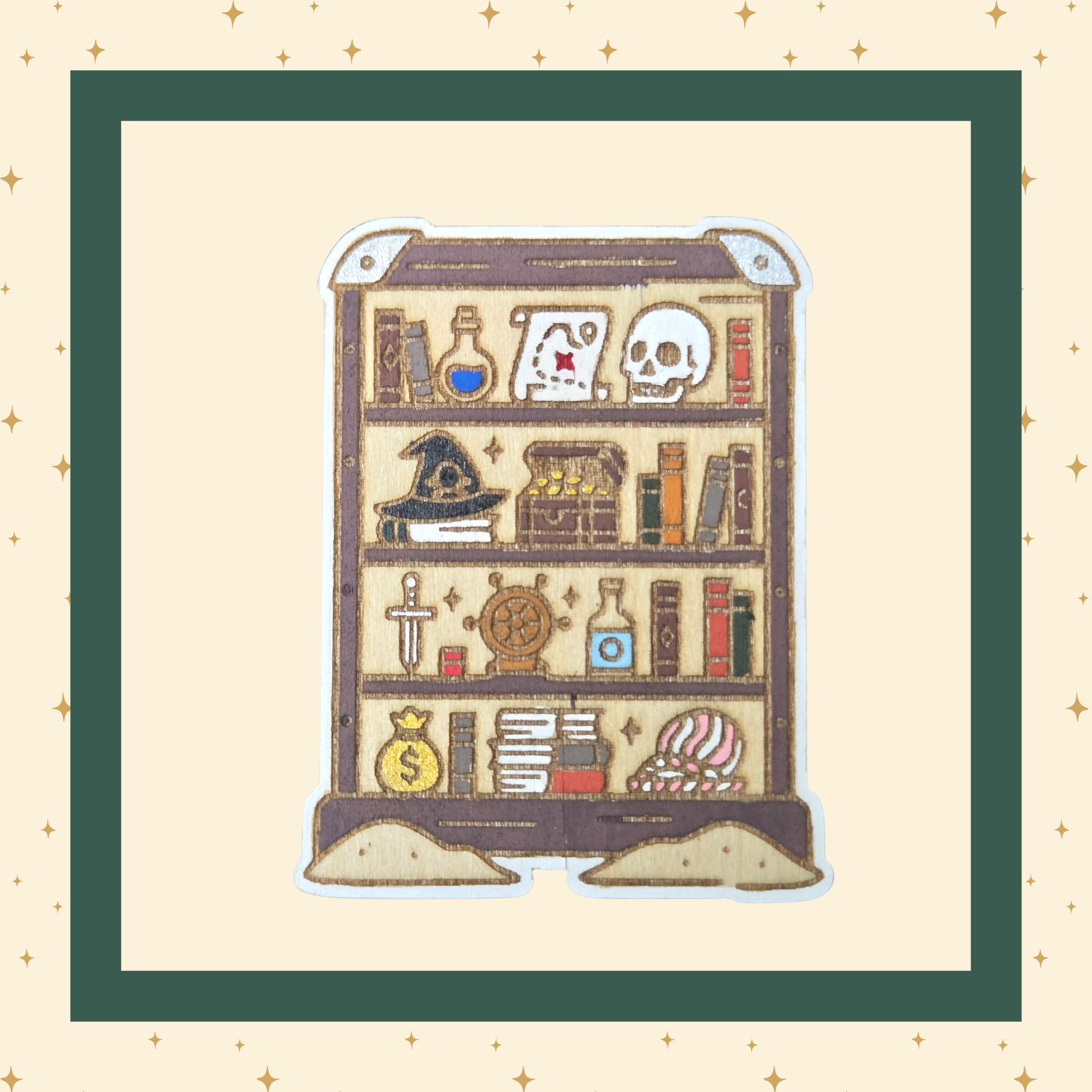 Laser-Engraved Wooden Pins & Magnets | Bookish & Fantasy Collection